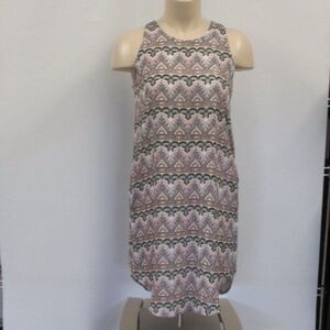 PINK REPUBLIC Sleeveless Bohemian Shift Dress Womens Sz S‎ Black Pink Boho Print